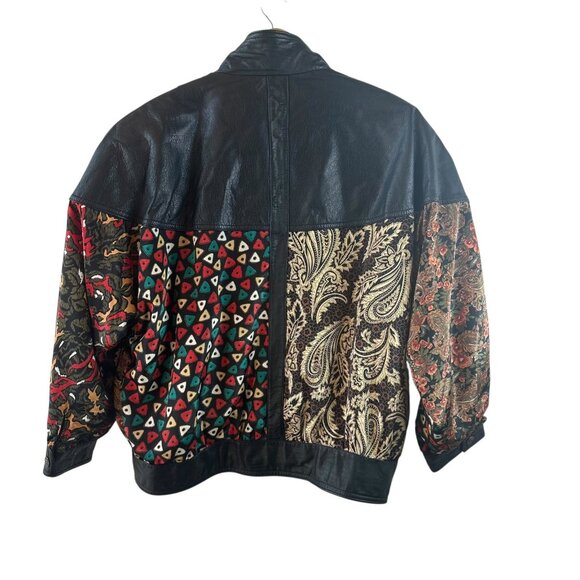 Vintage Pelle Leather & Fabric Bomber Jacket Men's L 90s Retro Streetwear - Picture 6 of 8